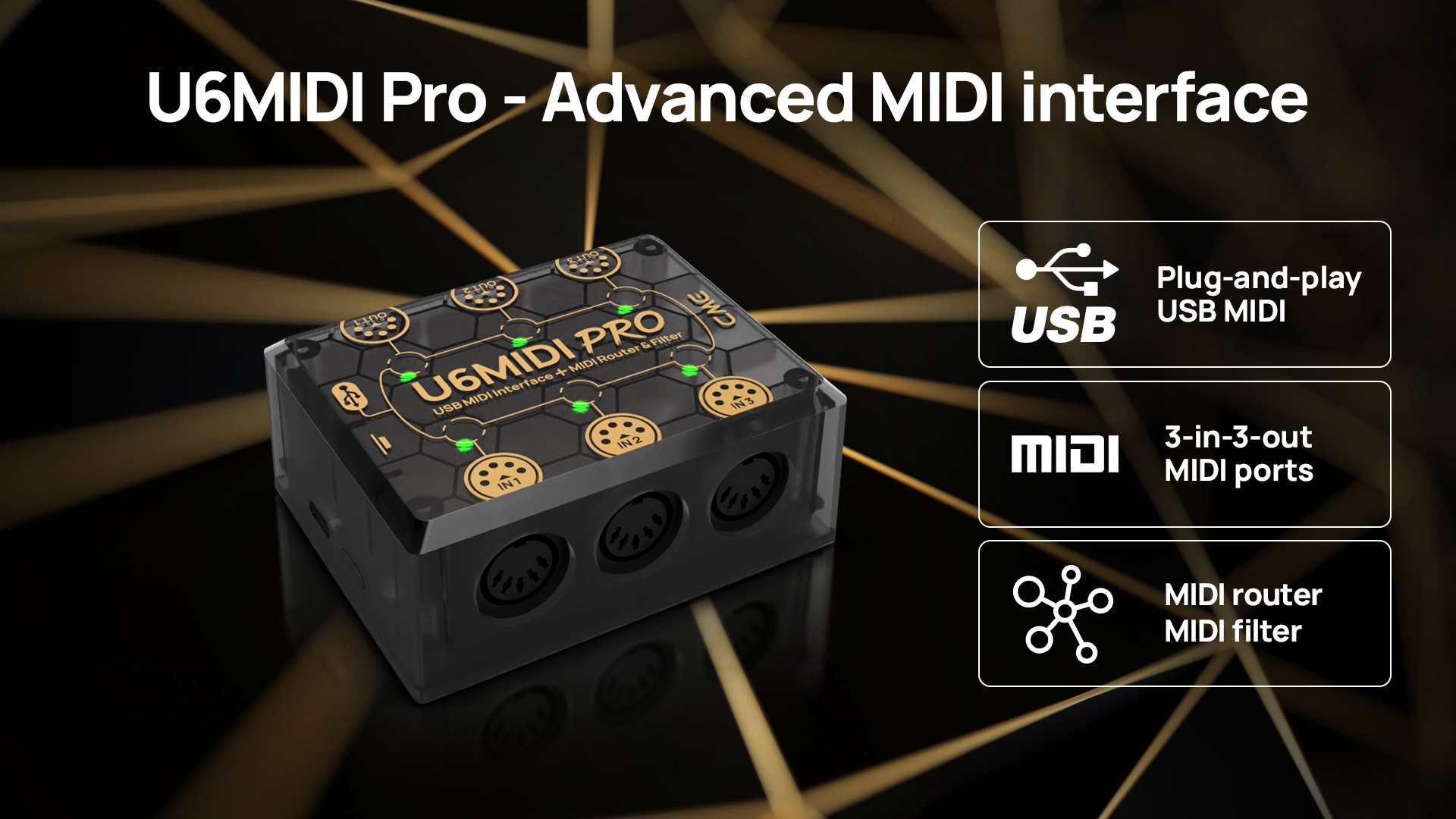 CME U6MIDI Pro USB MIDI Interface with MIDI routing and filters