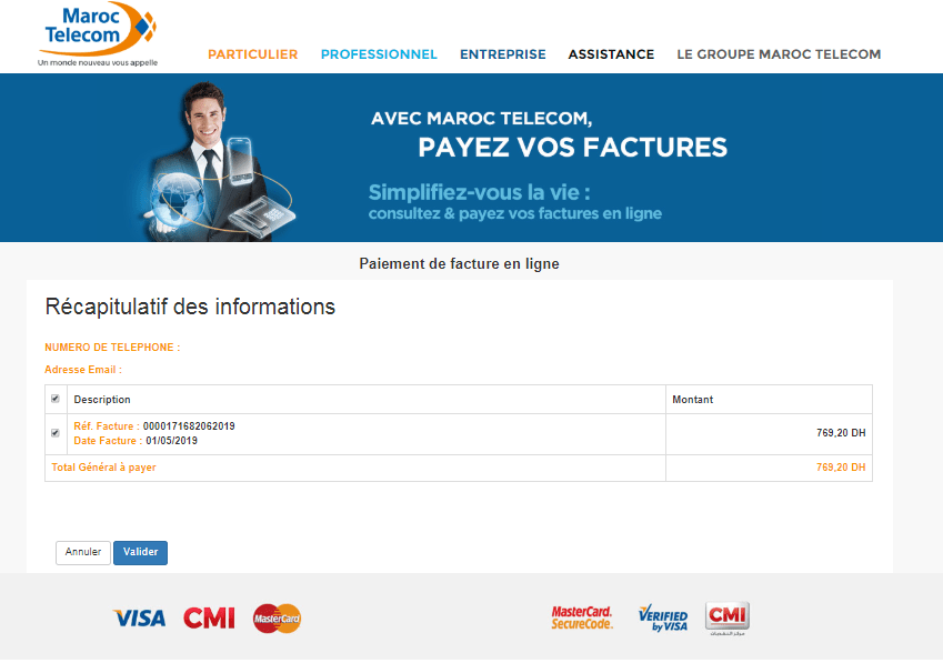 Maroc Telephone Service Client