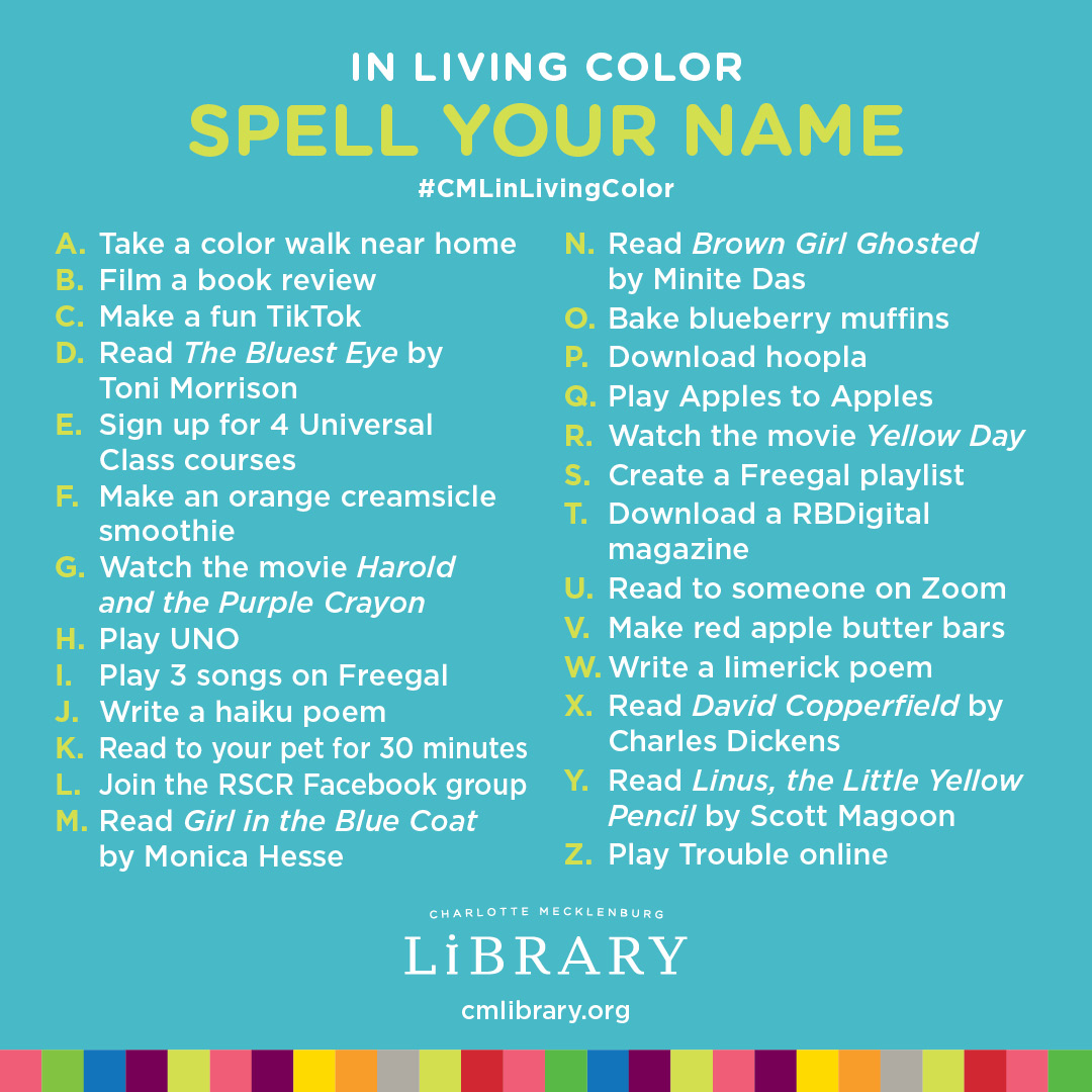 Live colorfully with Charlotte Mecklenburg Library Charlotte