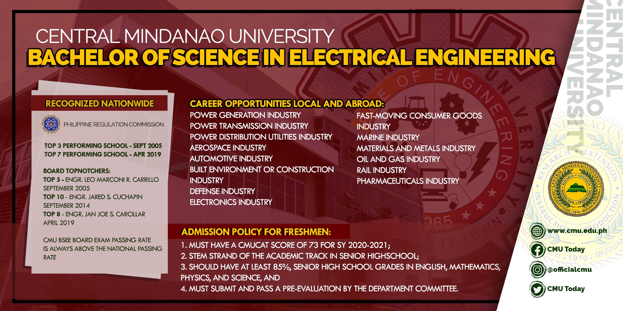 LOOK Bachelor of Science in Electrical Engineering Central Mindanao