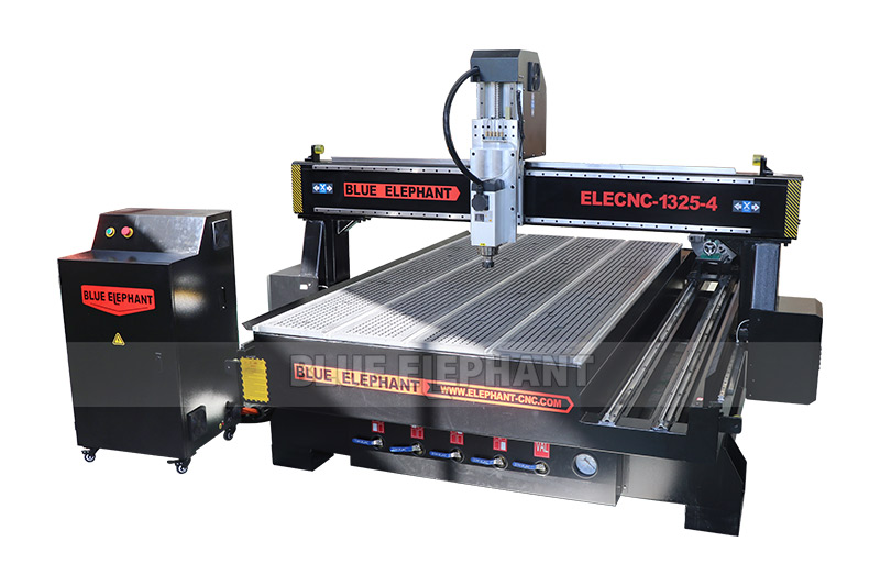 ELECNC1325 4 Axis CNC Router with Rotary Device Blue Elephant CNC