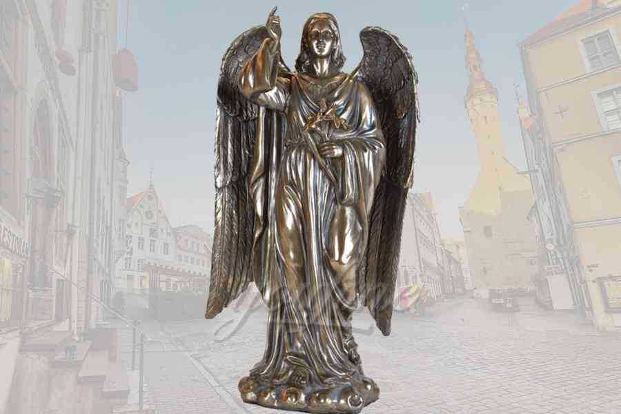 Beautiful large casting bronze outdoor garden angel statues with peace
