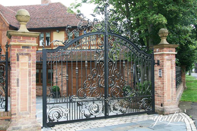 Customized Wrought Iron Driveway Gate Home Decor for Sale IOK197