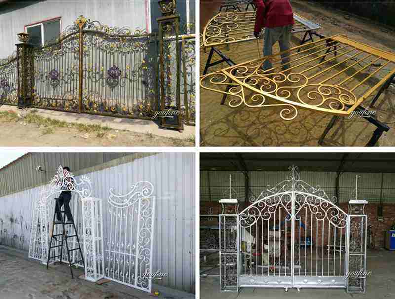 wrought iron driveway gate