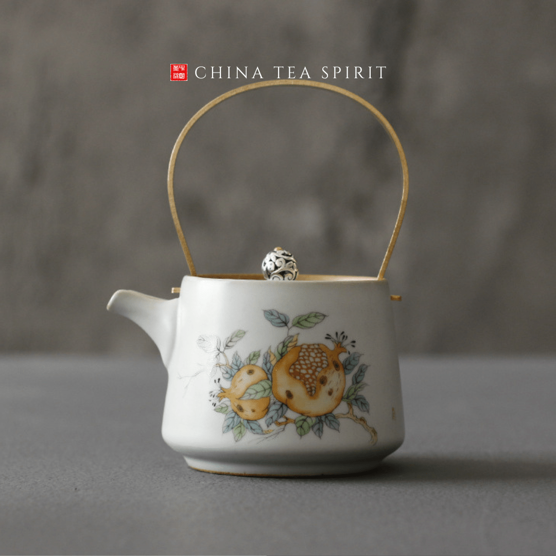 Cracked Glaze Handpainted Persimmon Ceramics Kung Fu Teapots China