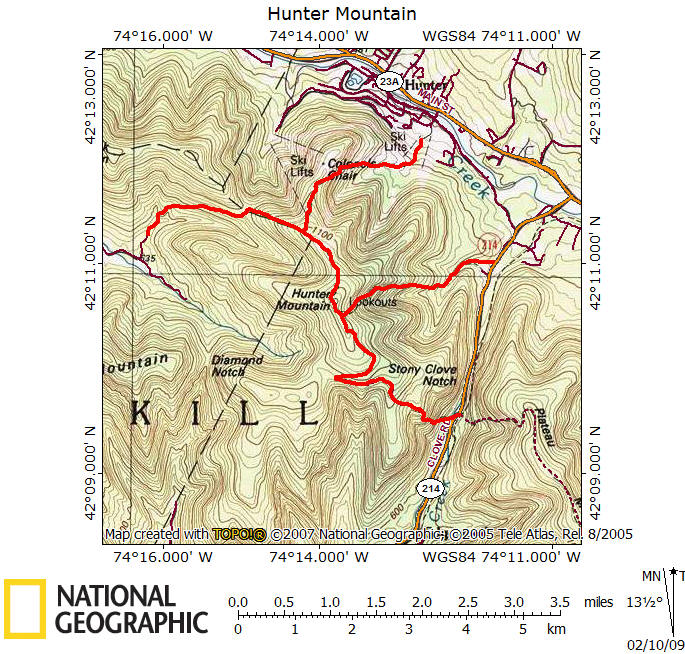 Hunter Mountain Map New York