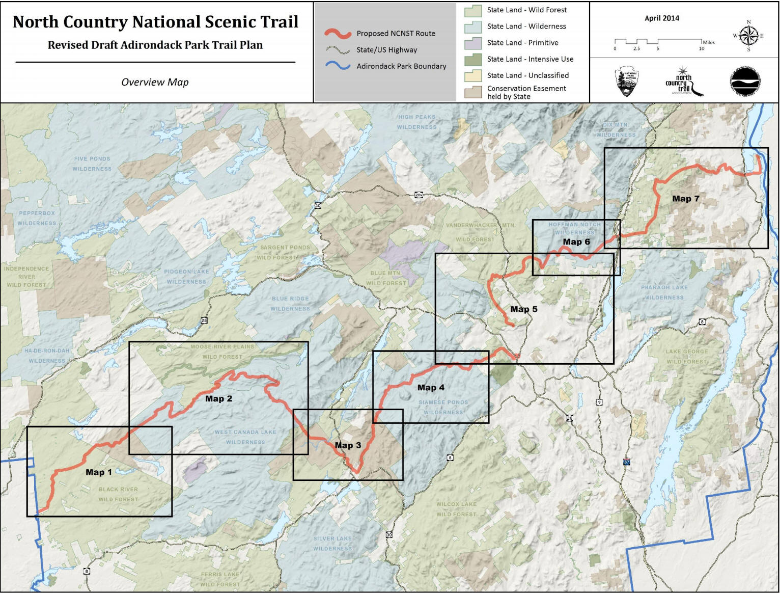 Adirondack Park Trail Map