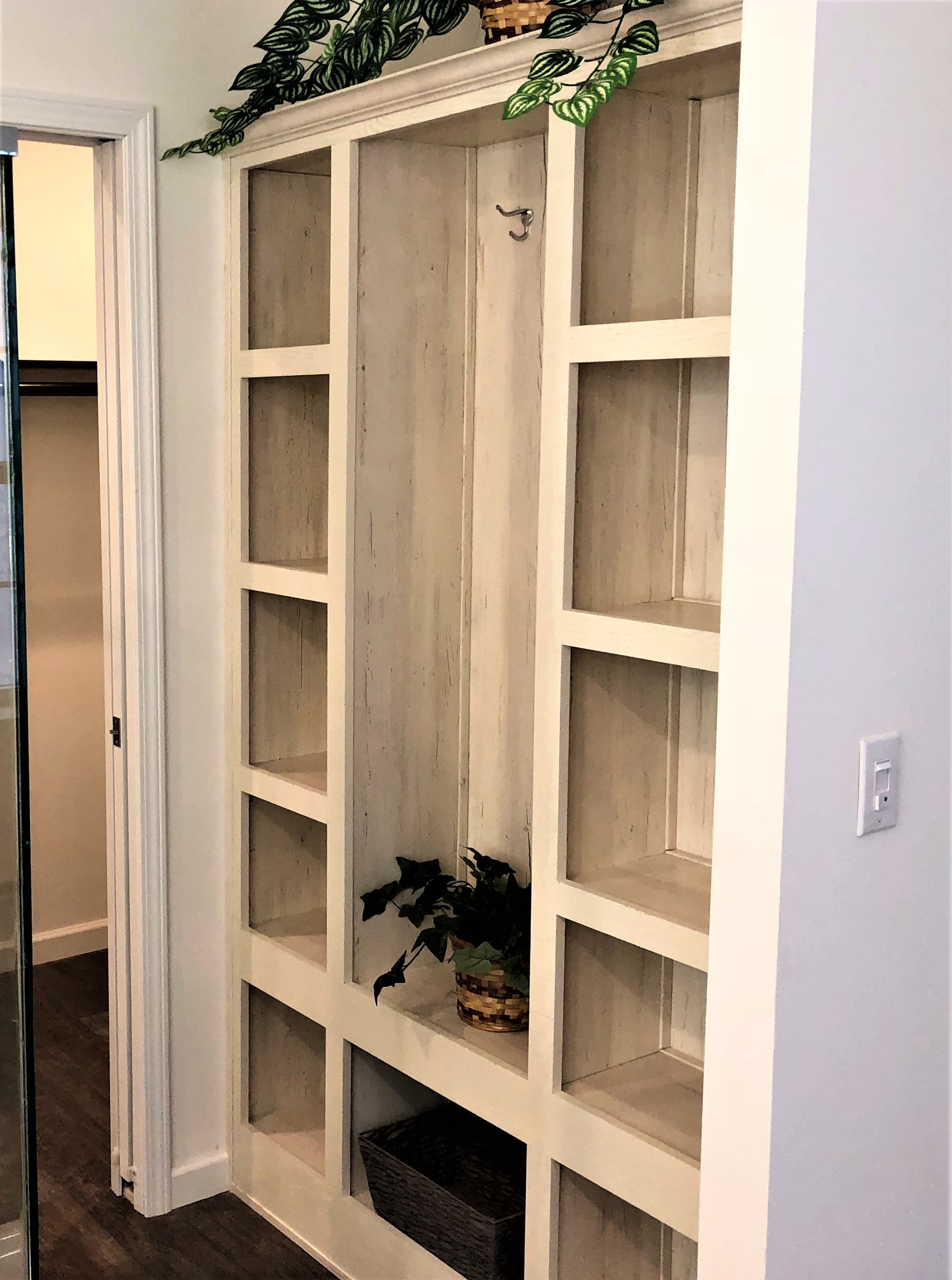 Builtin Wall Shelf in Master Bath