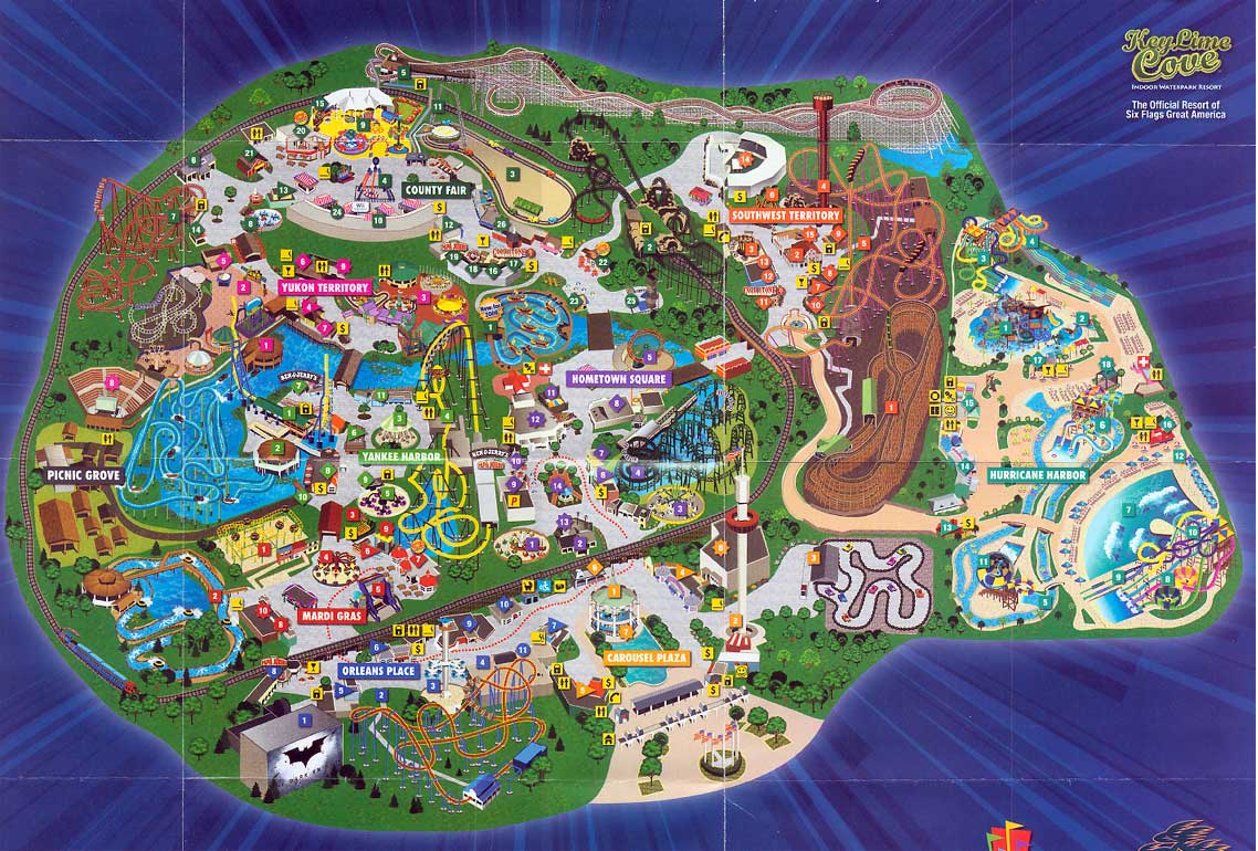 Six Flags Great America (Interactive Map!) YouTube