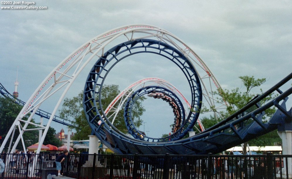 Corkscrew roller coaster