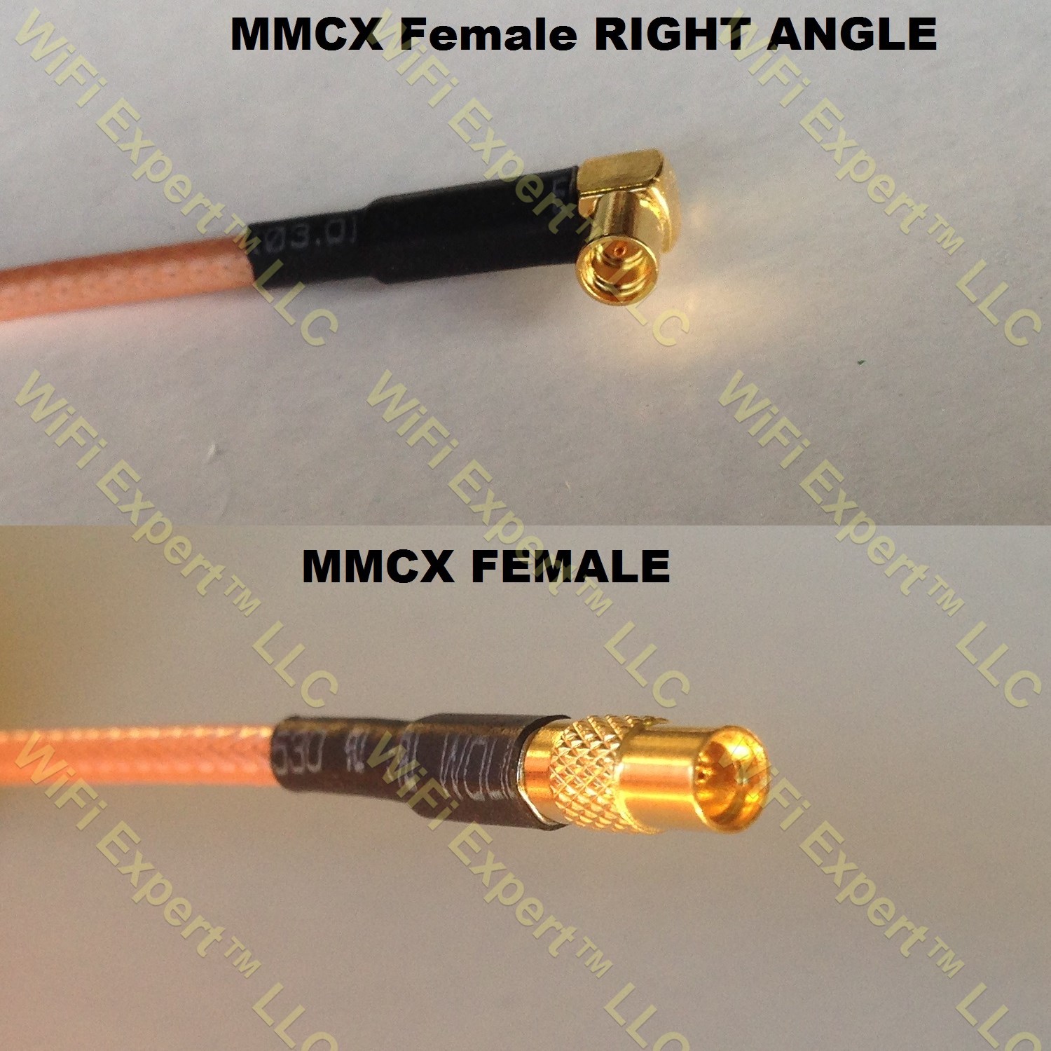 LMR100 MMCX FEMALE ANGLE to MMCX FEMALE Coaxial RF Pigtail Cable – RF