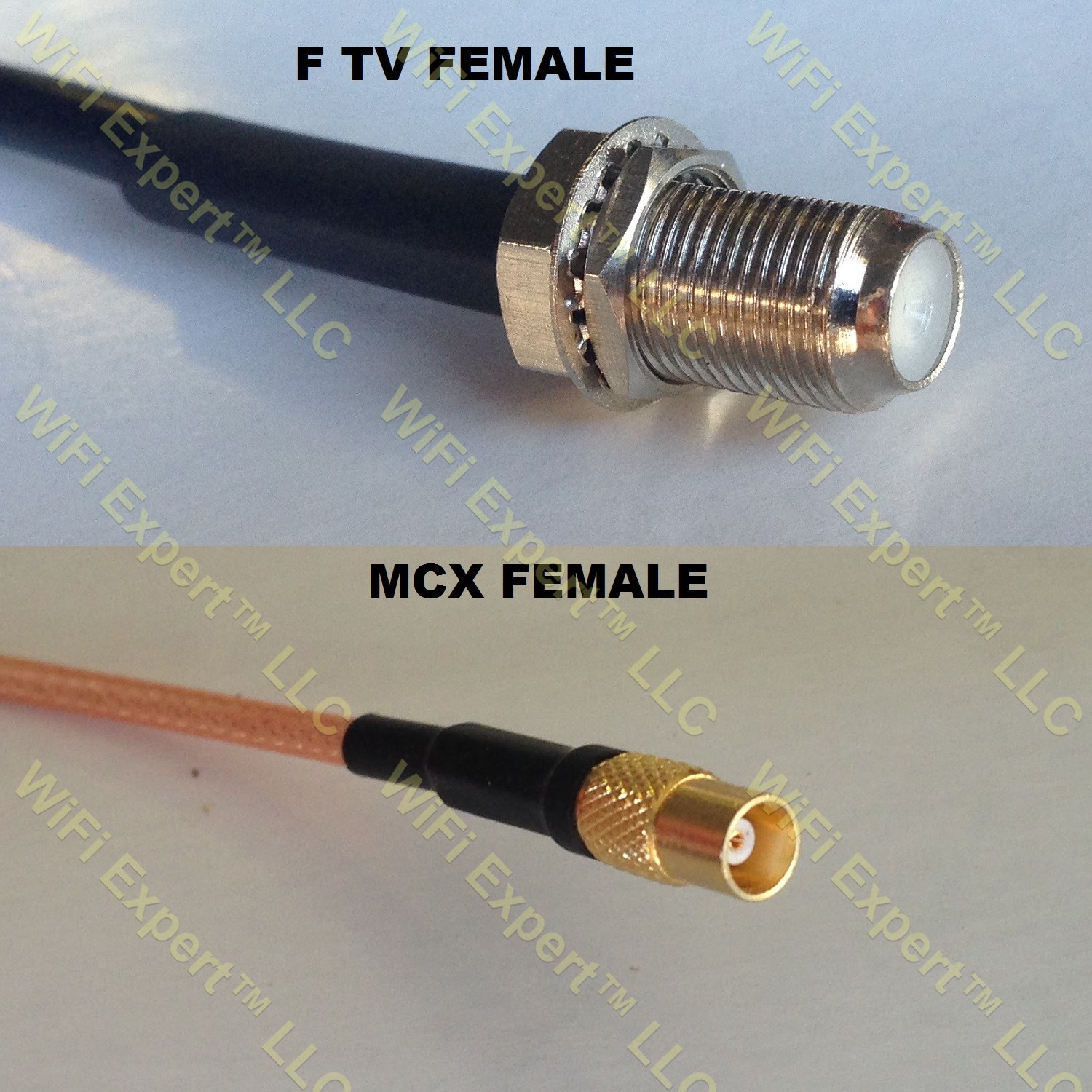 LMR100 F FEMALE to MCX FEMALE Coaxial RF Pigtail Cable RF Coaxial Cables, Adapters, Connectors