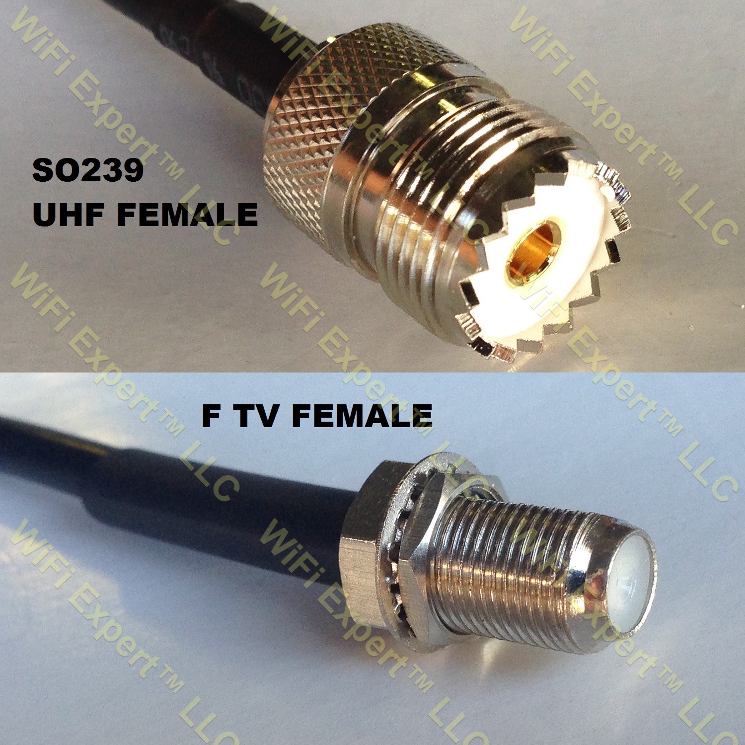LMR100 SO239 UHF Female to F FEMALE Coaxial RF Pigtail Cable RF