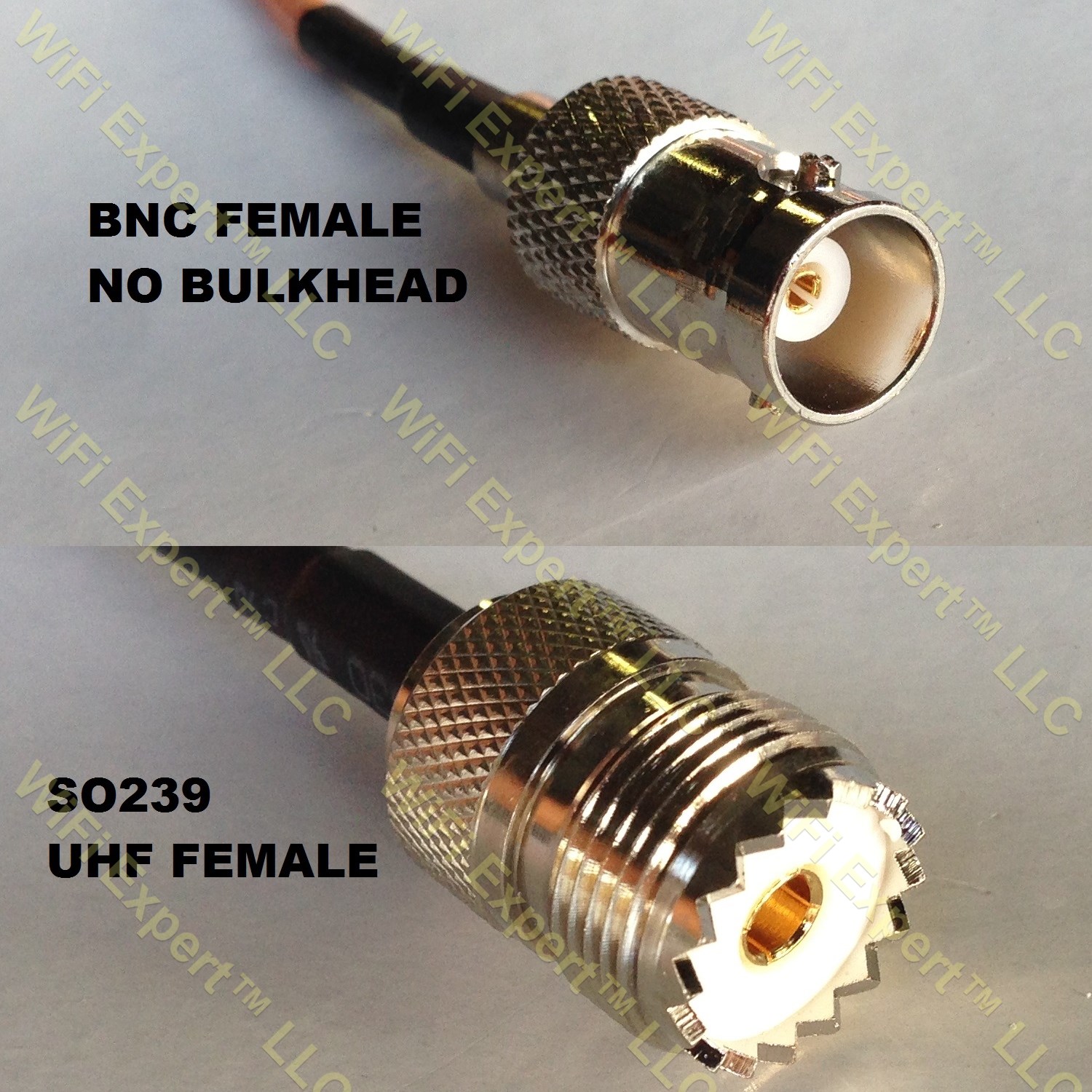 LMR100 BNC FEMALE to SO239 UHF Female Coaxial RF Pigtail Cable RF