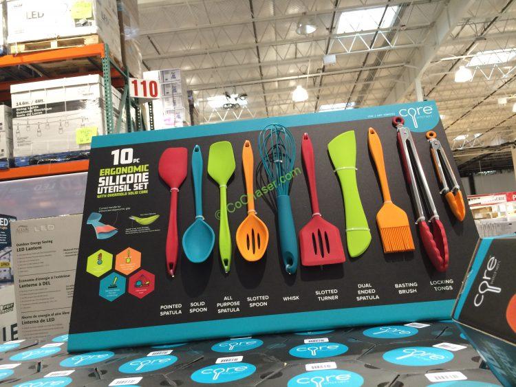 This set of 5 silicone lids are great for covering bowls and cookware in the microwave or on the stove. Core Kitchen 10pc Ergonomic Silicone Tool Set Costcochaser