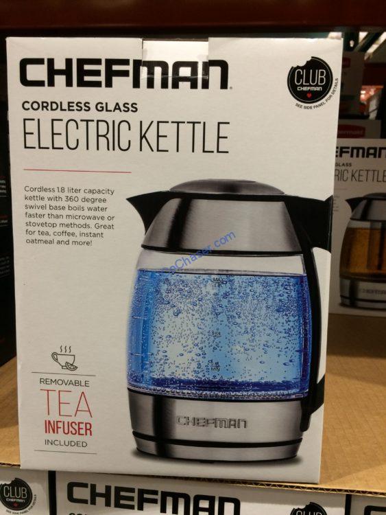 Chefman 1.8L Electric Glass Kettle with Tea Infuser CostcoChaser