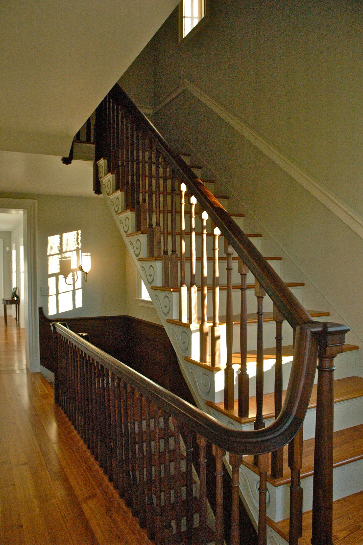 Antique Heart Pine Select Custom Handrails for stairs Cochrans Lumber