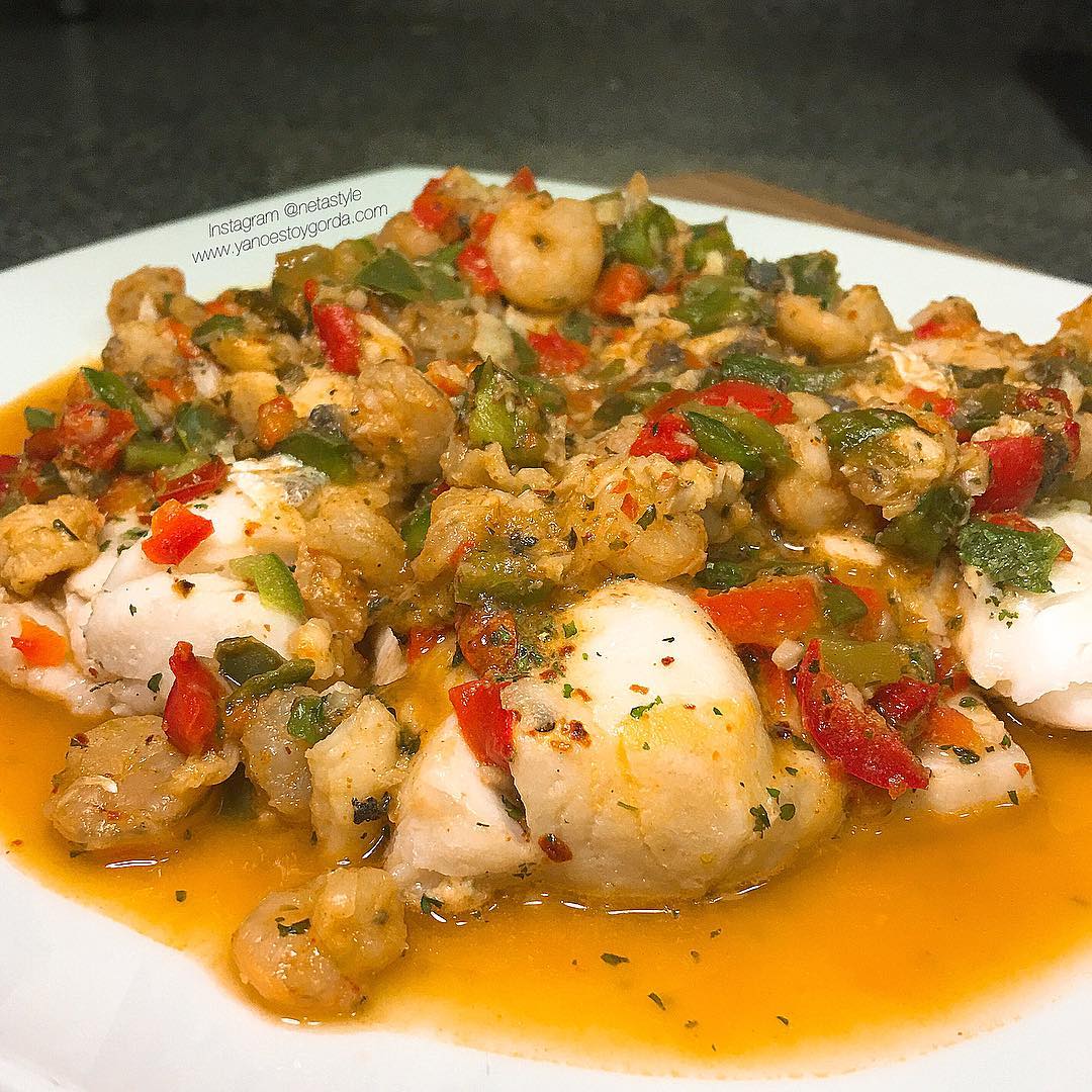 Filetes de merluza con gambas COCINANDOMELAVIDA por Vanesa Venturas