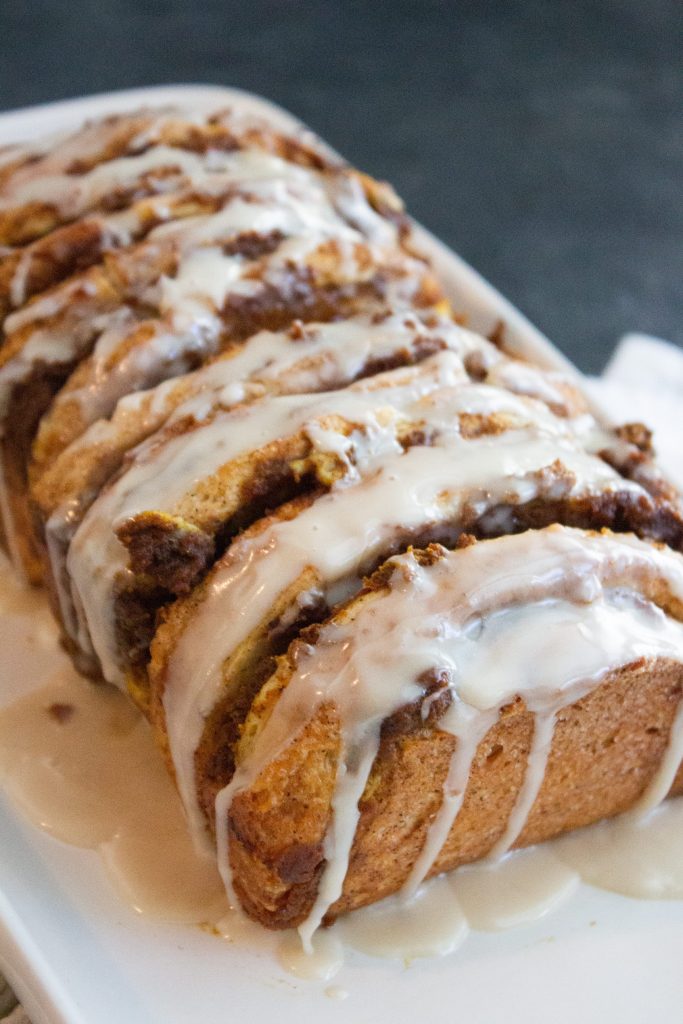 pumpkin pull apart bread with maple glaze, pull apart
