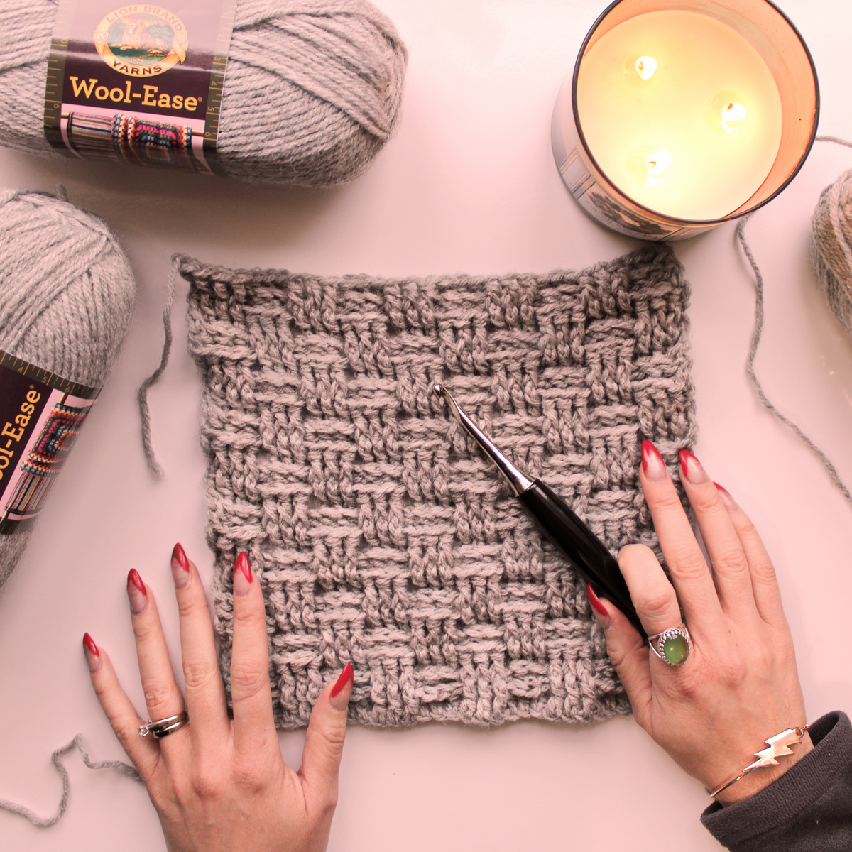 Traveling Afhans Lion Brand Yarn Square One Crochet Pattern 