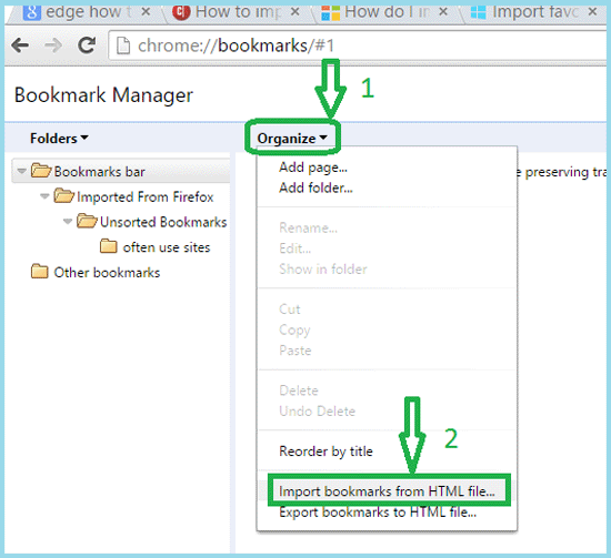 Import Favorites into Edge from Other Browsers (Firefox/Chrome/IE)