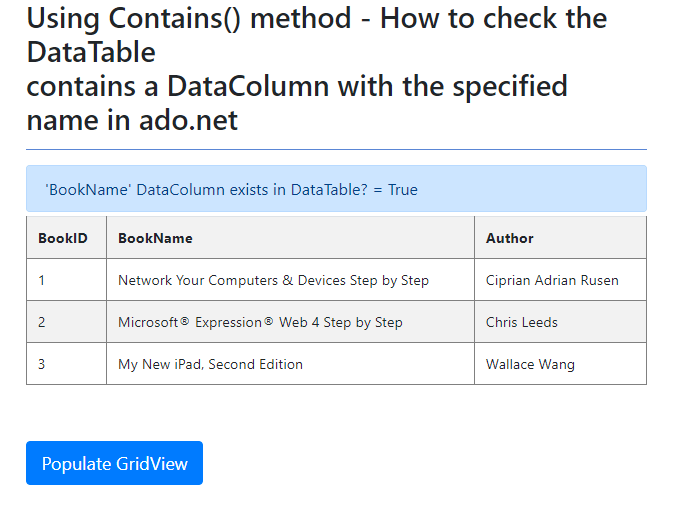 How to check if a column exists in a datatable using