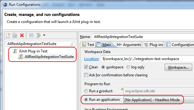 Running HTTP/REST Integration Tests efficiently in Eclipse