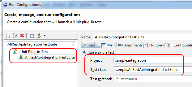 Running HTTP/REST Integration Tests efficiently in Eclipse