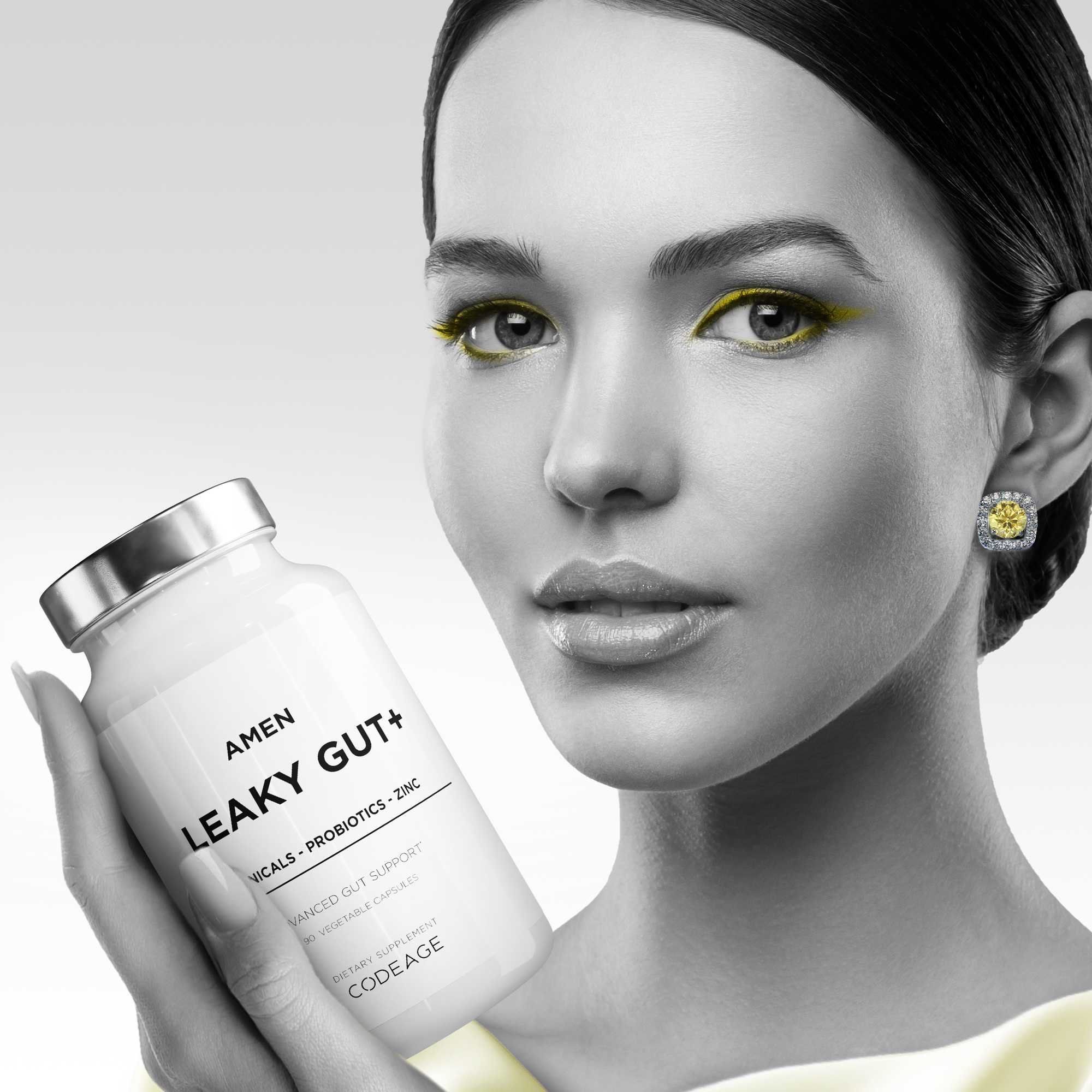 Amen Leaky Gut +, LGlutamine, Zinc, Probiotic, Licorice Supplement