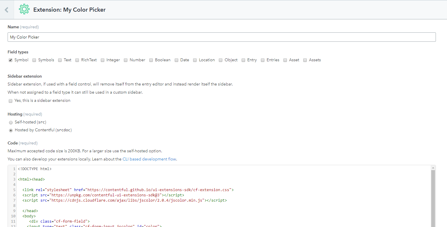 Getting started with Contentful UI Extensions Part 1