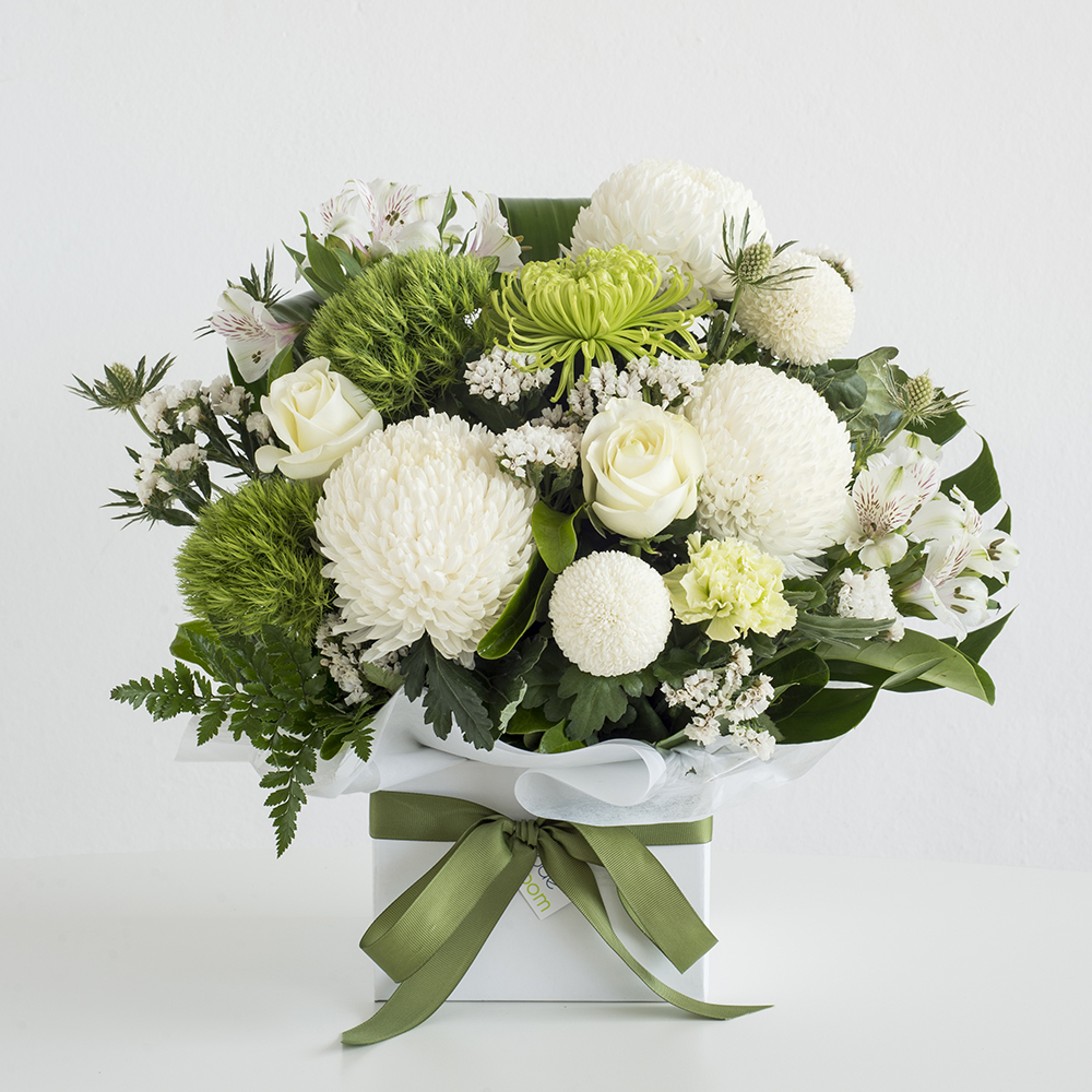 Classic Whites Box Arrangement • Code Bloom Perth Florist, Fresh