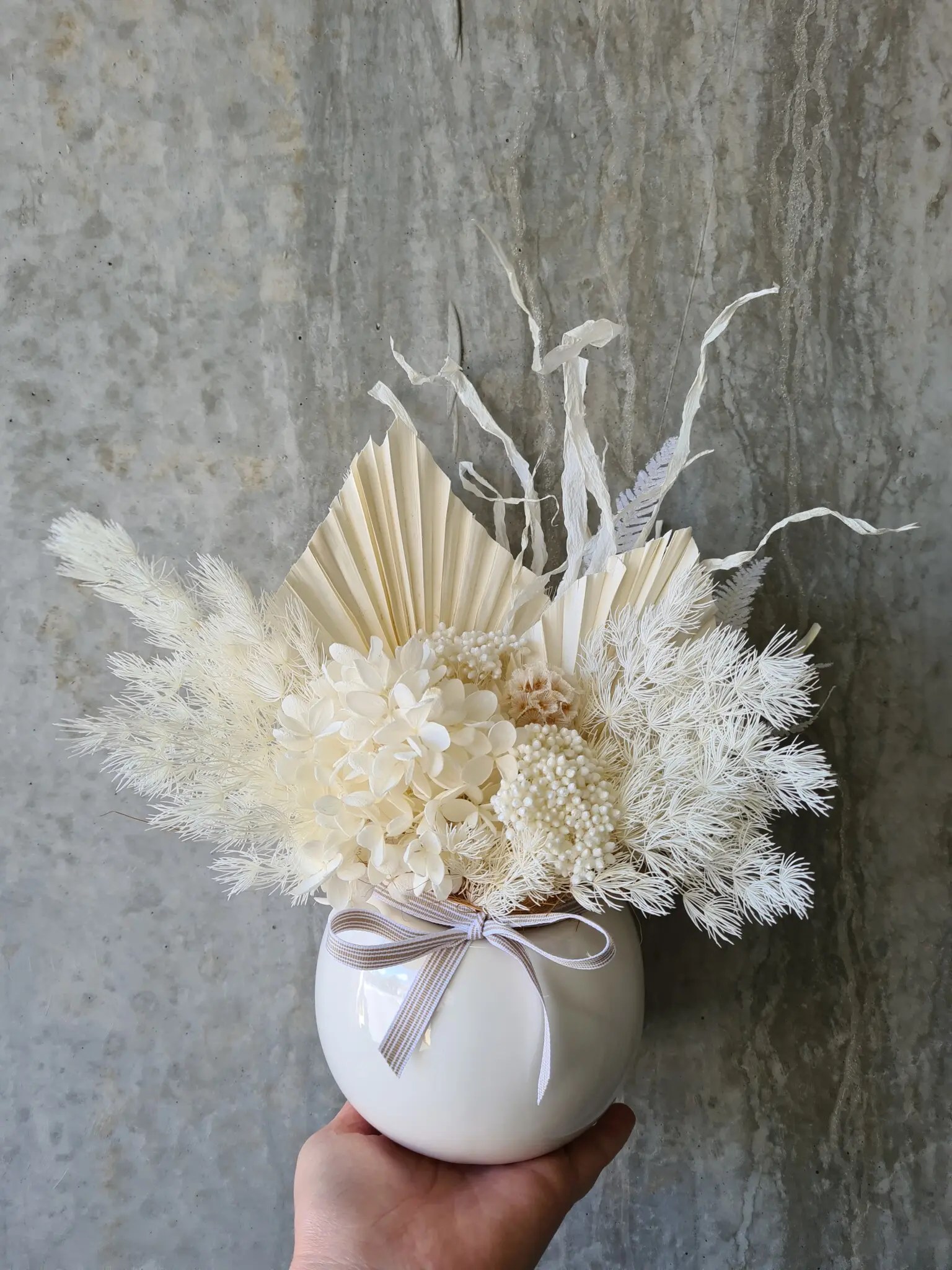 Whites Dried and Preserved Vase • Code Bloom Perth Florist, Fresh