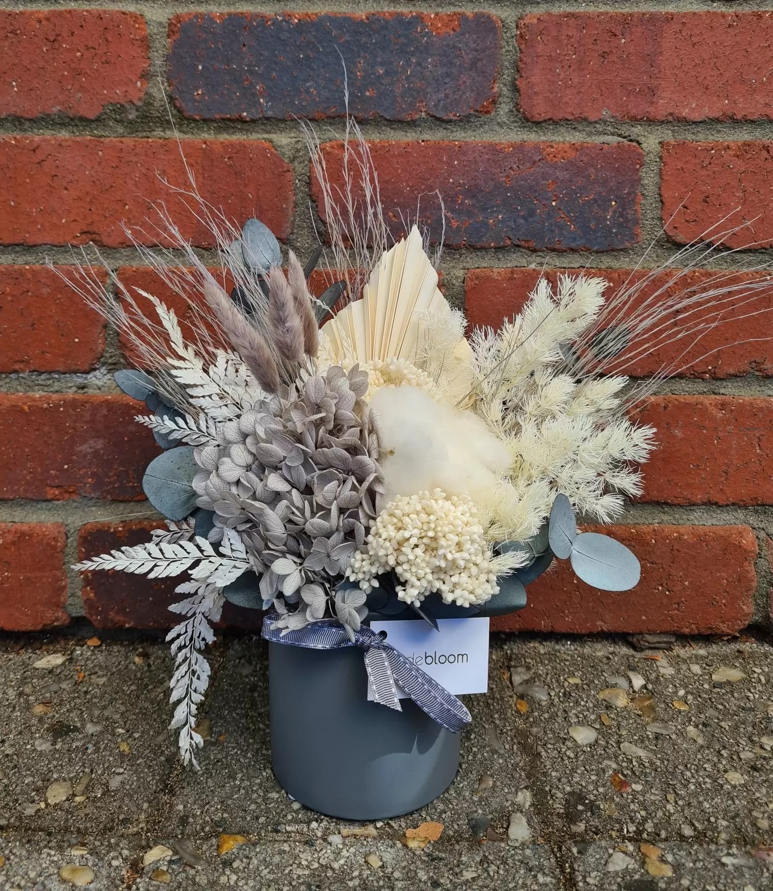 Grey Tones Dried and Preserved Vase • Code Bloom Perth Florist