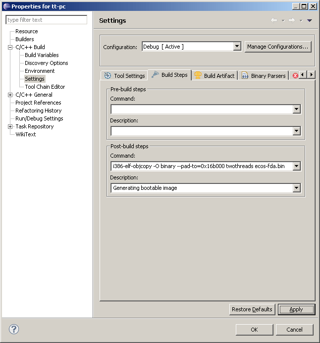 Code Confidence Debugging eCos applications using QEMU