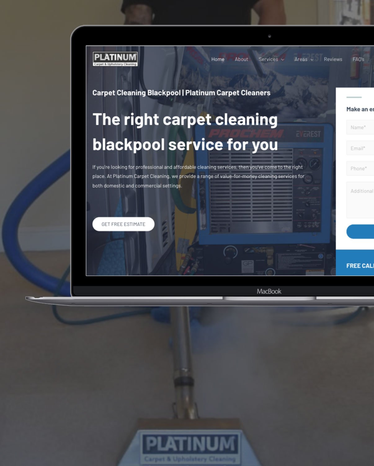 Platinum Carpet Cleaning Web Design Blackpool by Code Creative