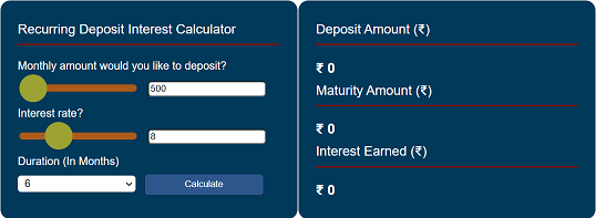 Bank RD Interest Calculator Recurring Interest Calculator