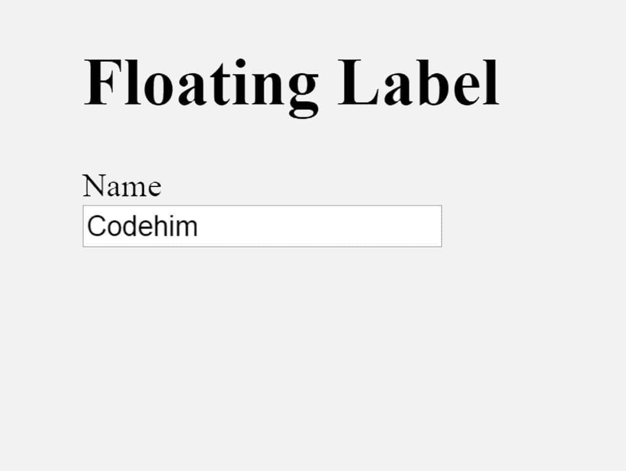 jQuery Floating Label Move Placeholder to Top on Typing — CodeHim