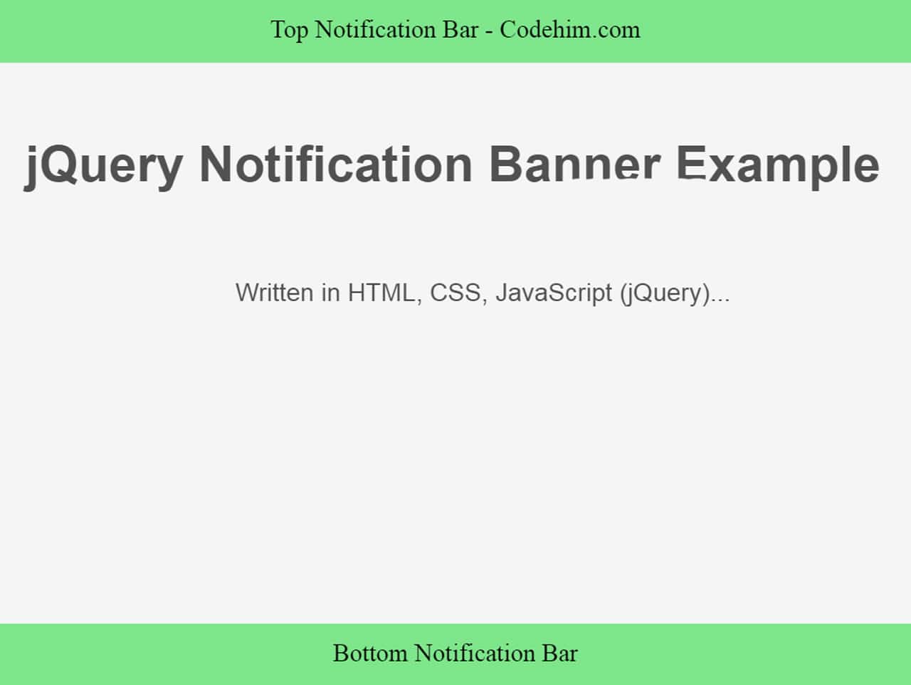 jQuery Header Notification Bar with a Simple Plugin — CodeHim