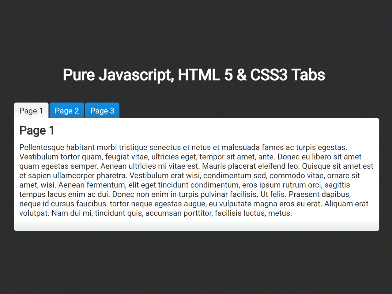 Simple Vanilla JavaScript Tabs — CodeHim