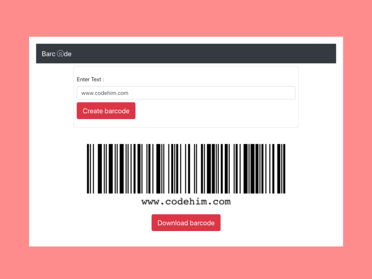 JavaScript Barcode Generator Code with Example — CodeHim