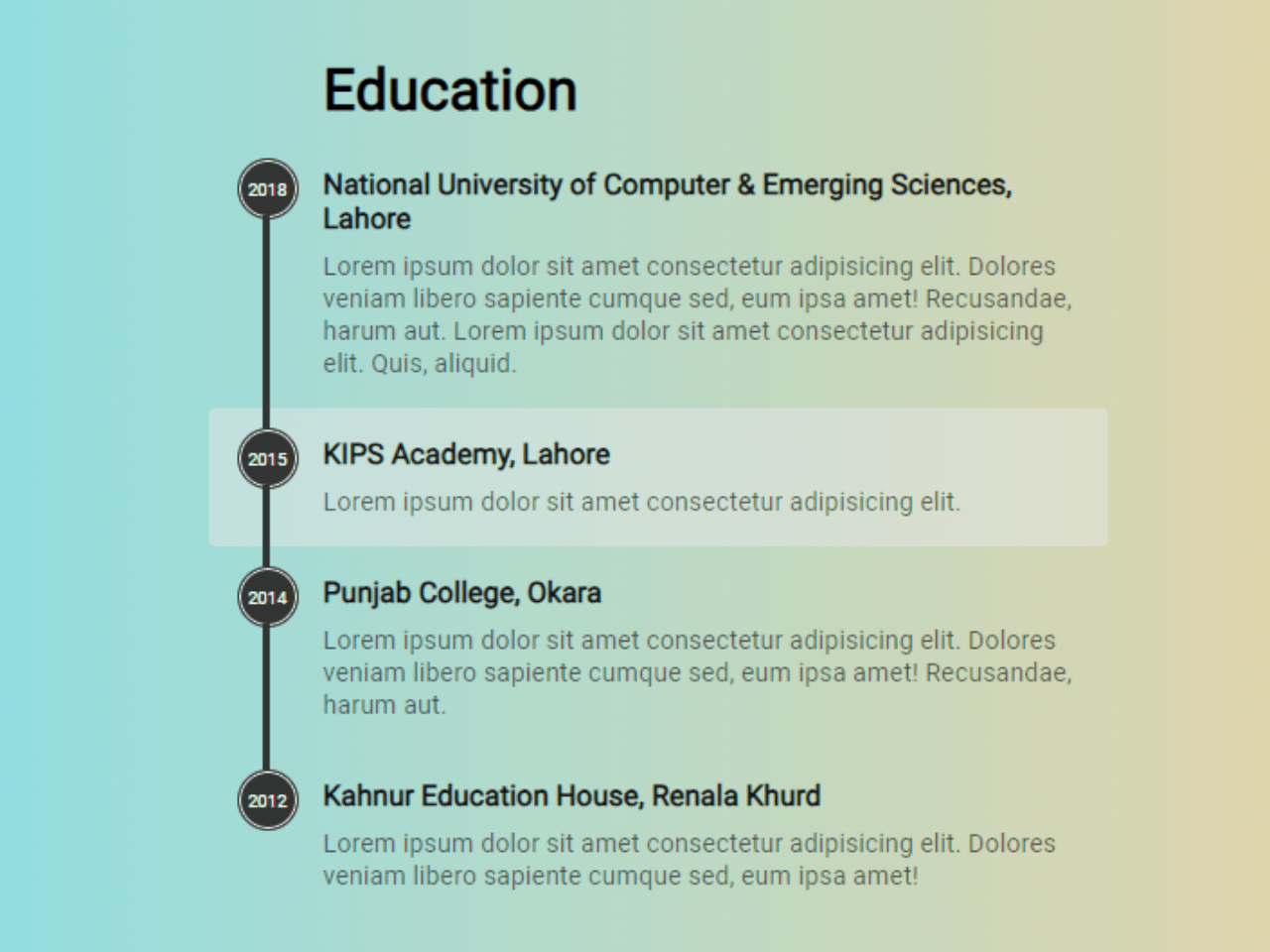 Simple HTML CSS Vertical Timeline — CodeHim