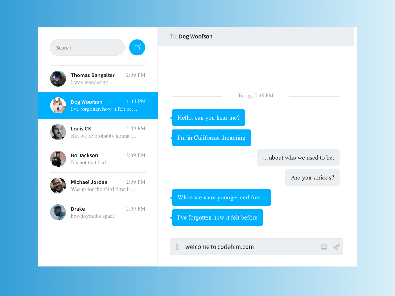 Simple Messaging Ui in HTML CSS with Example — CodeHim(03)