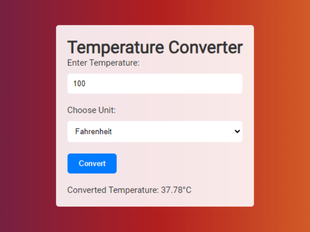 Simple Temperature Converter in JavaScript — CodeHim