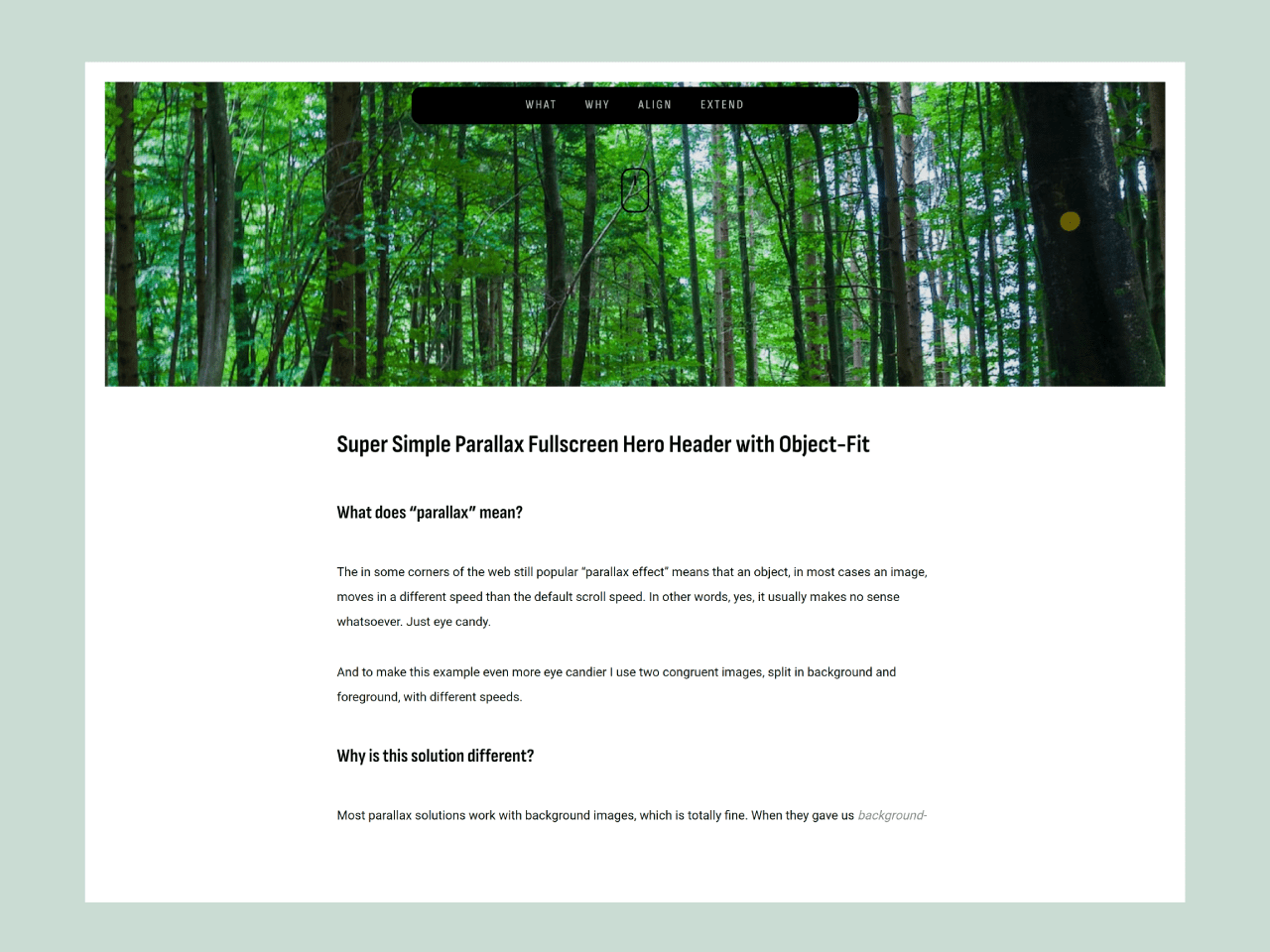Header Image Parallax Scrolling Effect with CSS — CodeHim