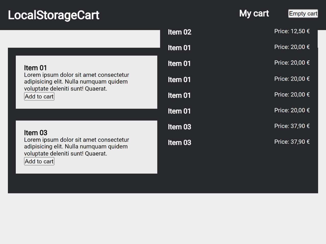 JavaScript Add to Cart with Local Storage — CodeHim
