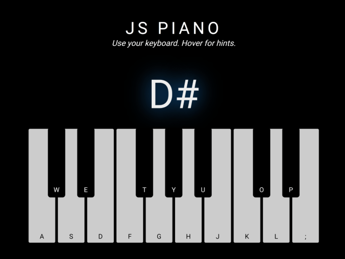 JavaScript Piano Keyboard App — CodeHim