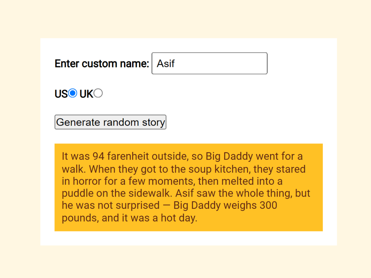 Short Story Generator with Specific Words in JavaScript — CodeHim