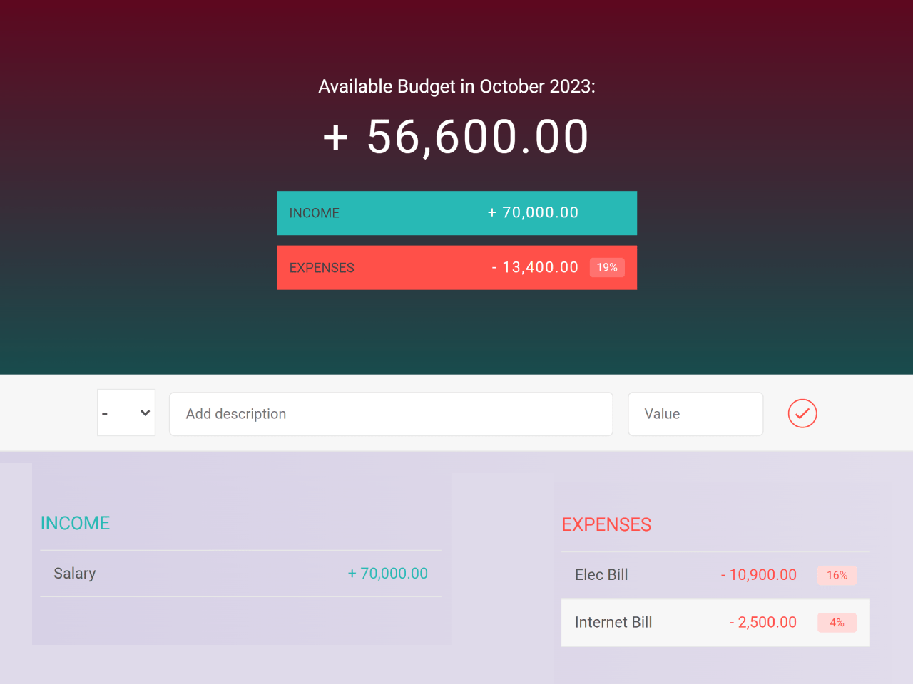Simple Budget Calculator in JavaScript — CodeHim