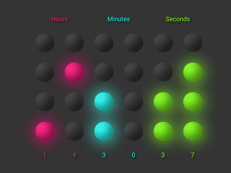 Binary Clock in HTML CSS and JavaScript — CodeHim
