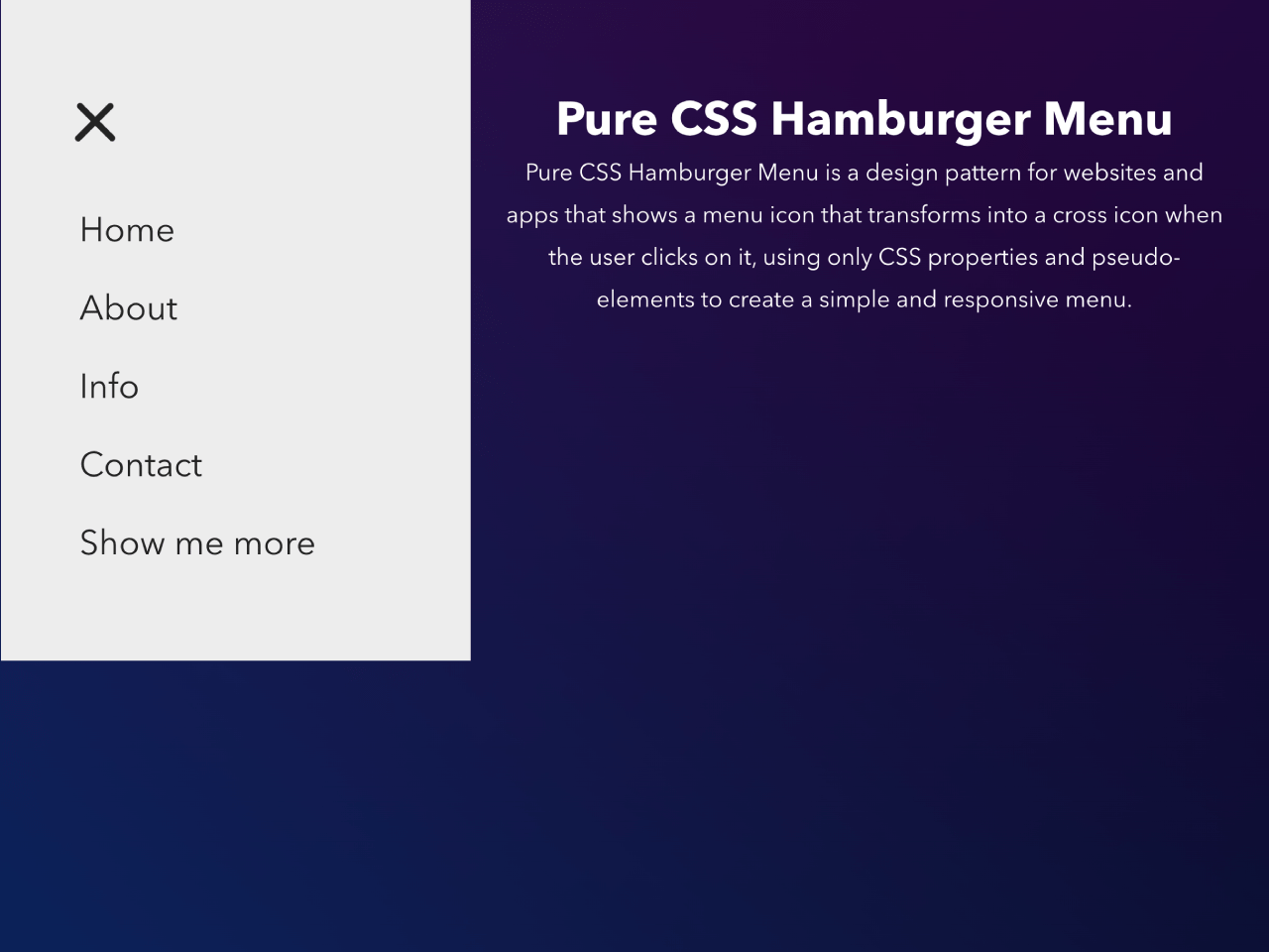 Responsive Hamburger Menu CSS Only — CodeHim